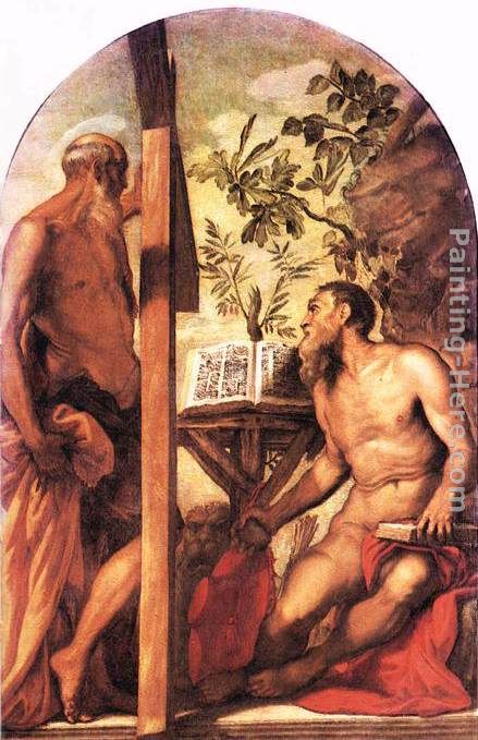 St Jerome and St Andrew painting - Jacopo Robusti Tintoretto St Jerome and St Andrew art painting